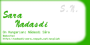 sara nadasdi business card